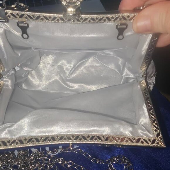 vintage style roses beaded ,embroided evening clutch or chain - Picture 3 of 3